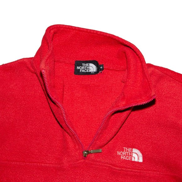 Vintage The North Face Fleece 800 1/4 Zip Pullover Jacket Red Size Small - Picture 2 of 3